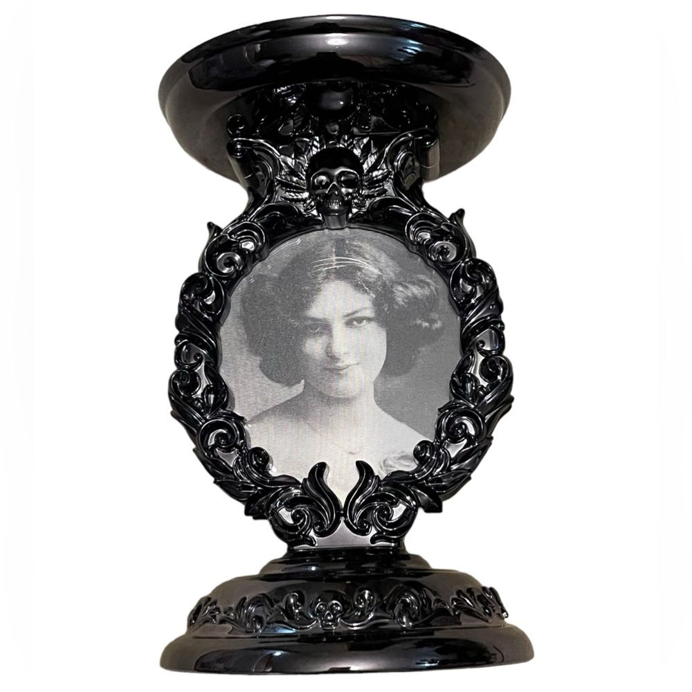 Bath & Body Works Halloween 3 Wick Candle Holder Holographic Woman Man Skull NEW